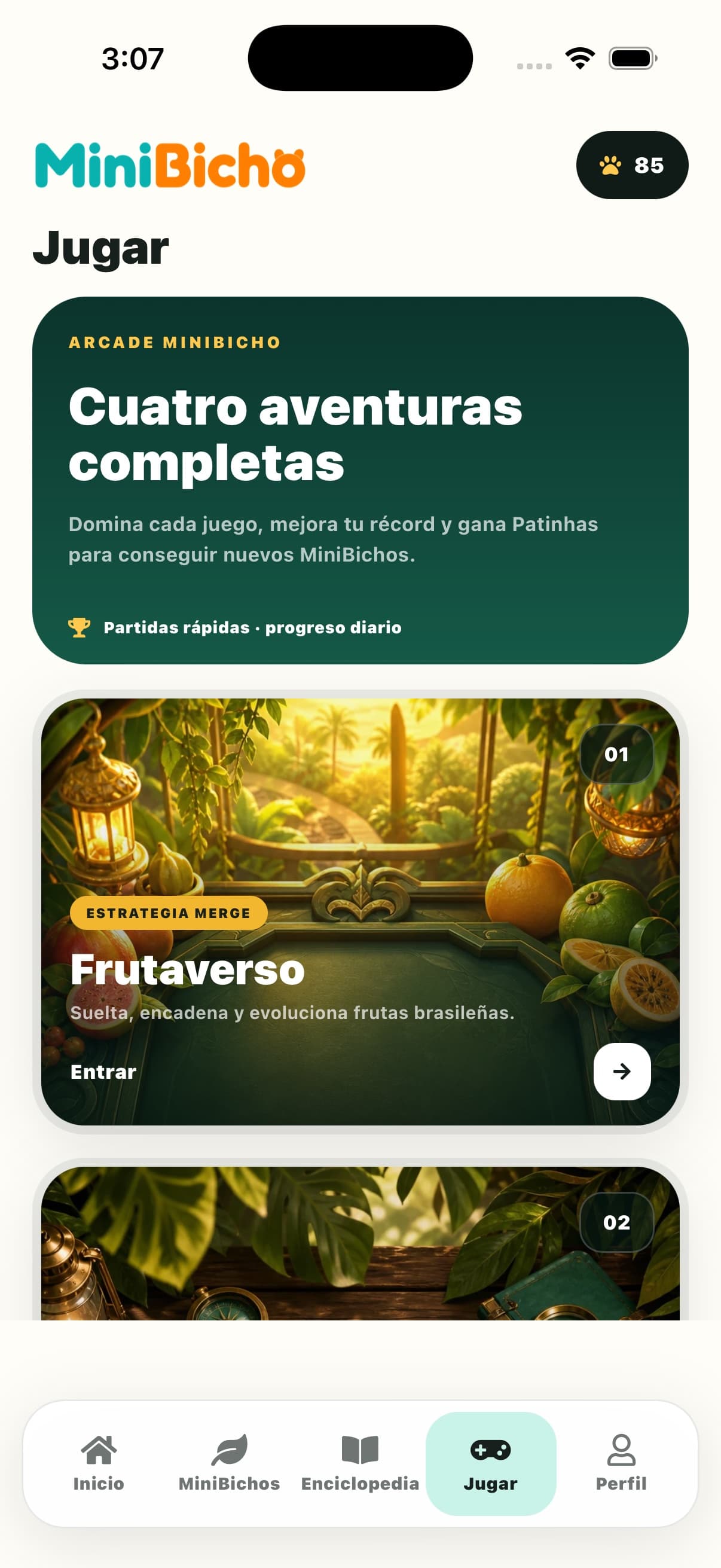 Captura do app: Jogos para todos os dias